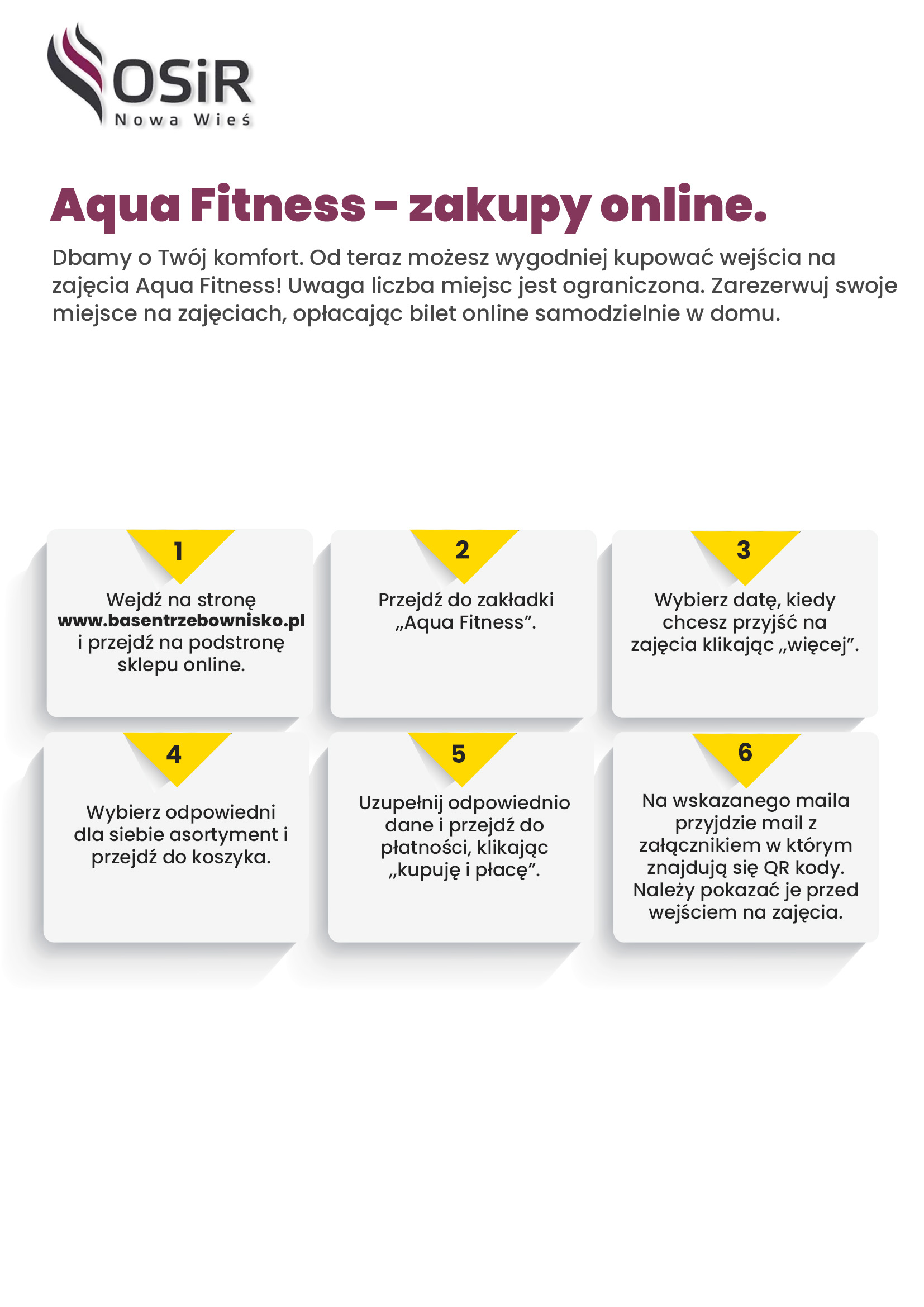 Aqua Fitness – instrukcja zakupu biletów na zajęcia Aqua Fitness